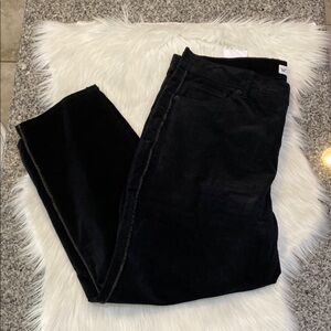 black velvet high rise slim straight jeans